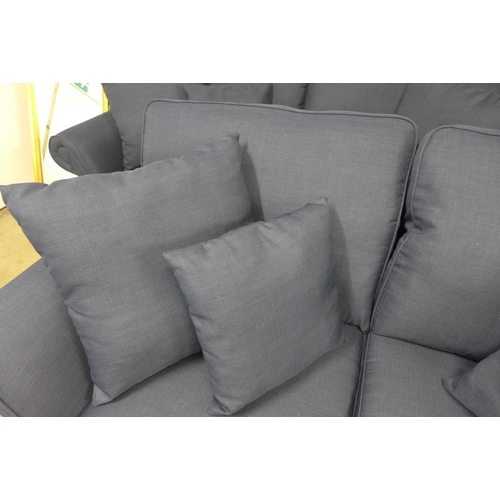 1346 - A pair of Mosta Charles midnight upholstered sofas (3 + 2) - This lot is subject to VAT*