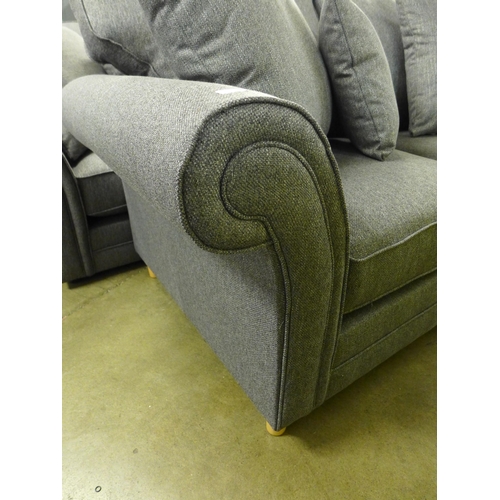 1348 - A pair of Mosta chrono grey upholstered sofas (3 + 2) - This lot is subject to VAT*