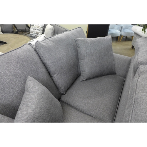 1348 - A pair of Mosta chrono grey upholstered sofas (3 + 2) - This lot is subject to VAT*