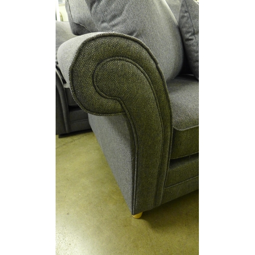 1348 - A pair of Mosta chrono grey upholstered sofas (3 + 2) - This lot is subject to VAT*