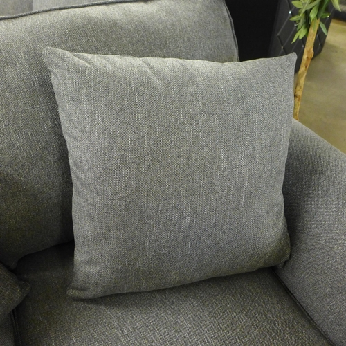 1348 - A pair of Mosta chrono grey upholstered sofas (3 + 2) - This lot is subject to VAT*