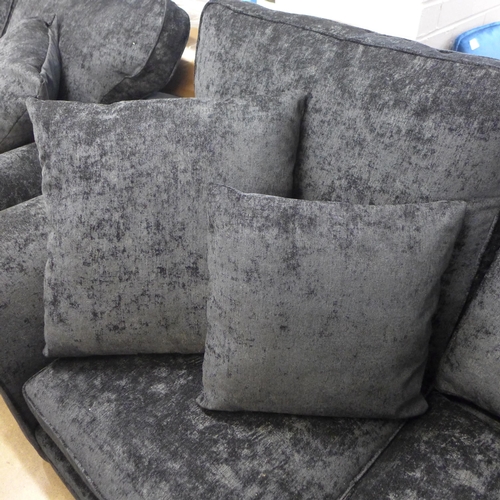 1351 - A pair of Mosta Hardwick jet upholstered sofas (3 + 2) - This lot is subject to VAT*