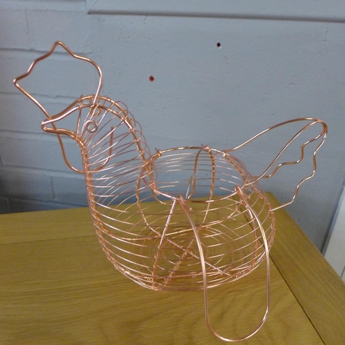 1356 - A copper wire egg bowl, H 27cms x W 34cms (KG071306)   #