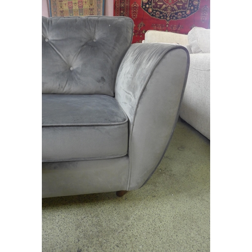 1367 - A grey velvet Hoxton two seater sofa