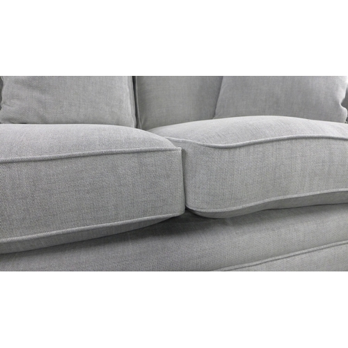 1368 - A pair of Mosta monolith grey upholstered sofas (3 + 2) - This lot is subject to VAT*