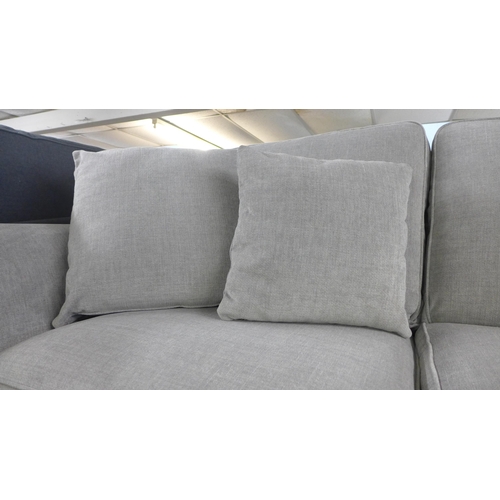 1368 - A pair of Mosta monolith grey upholstered sofas (3 + 2) - This lot is subject to VAT*