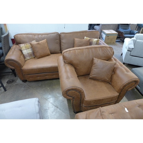 1393 - A County four seater sofa and armchair * this lot is subject to VAT