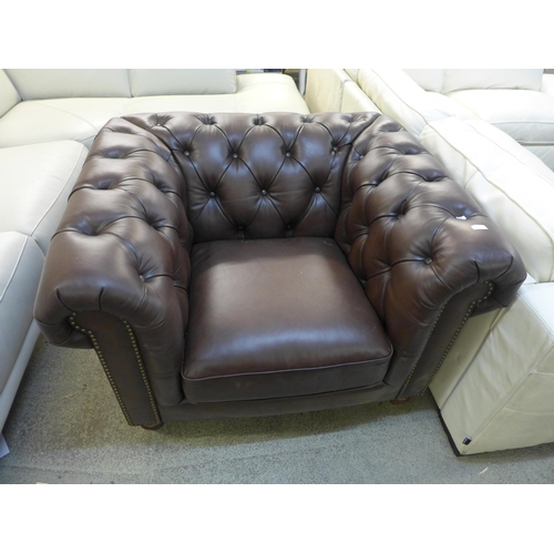 1417 - New Allington Leather Brown Chair, original RRP £833.33 + VAT (4150-6) * This lot is subject to VAT