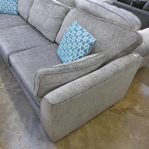 1420 - An Isla charcoal upholstered RHF corner sofa with blue geometric scatter cushions * this lot is subj... 