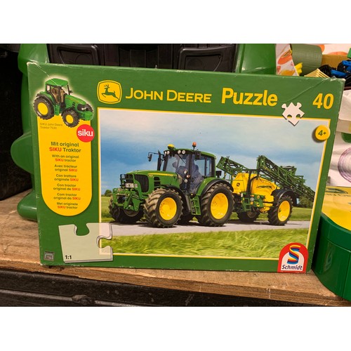 2074 - John Deer Britain's farm toys including jigsaw and tractor set