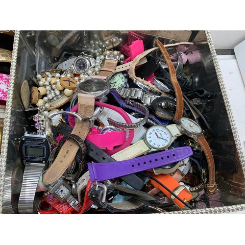 2249 - Box of bangles and tin of watches