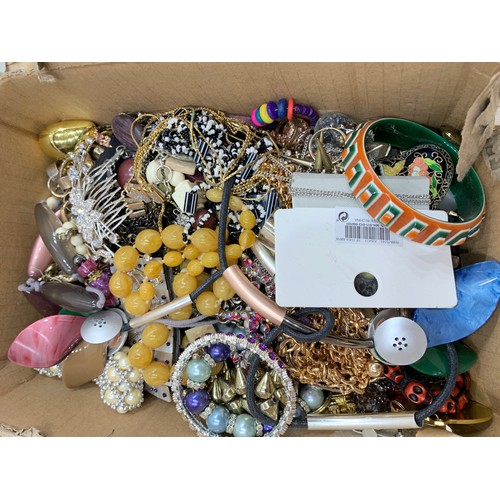 2250 - Two boxes of costume jewellery