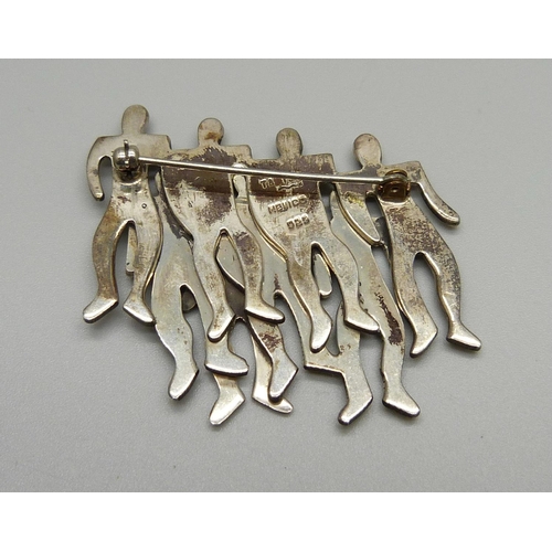 1071 - A Mexican silver brooch, 5cm wide