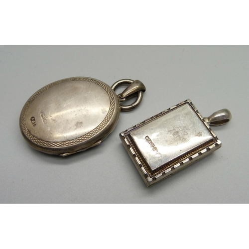 1078 - A hallmarked Victorian silver locket and an early 20th Century silver locket, (Victorian locket a/f,... 