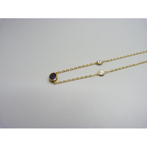 1107 - A silver gilt necklace, the box with label marked Royal Engagement necklace