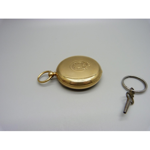 1127 - An 18ct gold Benson pocket watch, the case hallmarked London 1871, total weight 98.4g, 49mm case