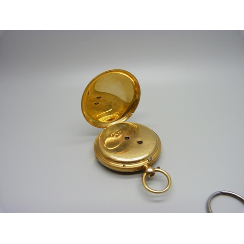 1127 - An 18ct gold Benson pocket watch, the case hallmarked London 1871, total weight 98.4g, 49mm case