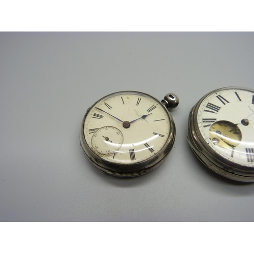 1147 - Two silver pocket watches, a/f