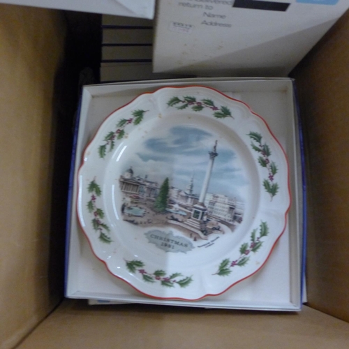 1235 - Two boxes of Wedgwood Christmas plates **PLEASE NOTE THIS LOT IS NOT ELIGIBLE FOR POSTING AND PACKIN... 