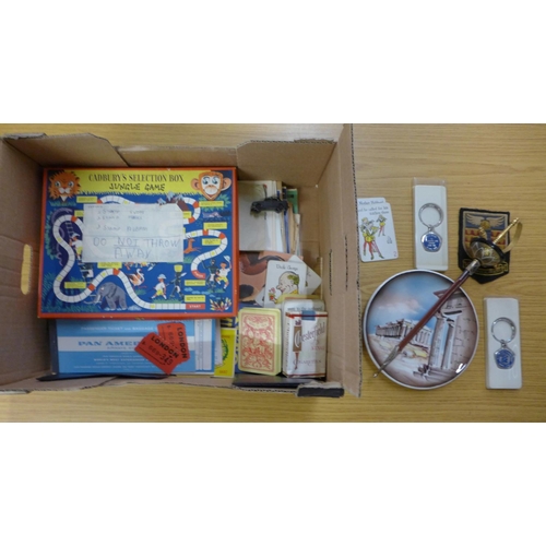 1252 - Two boxes of ephemera and assorted items **PLEASE NOTE THIS LOT IS NOT ELIGIBLE FOR POSTING AND PACK... 