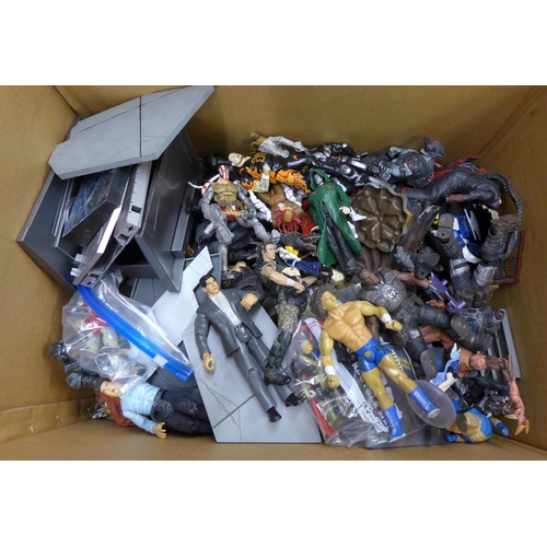 1265 - A box of mixed toys, mainly action figures, some a/f **PLEASE NOTE THIS LOT IS NOT ELIGIBLE FOR POST... 