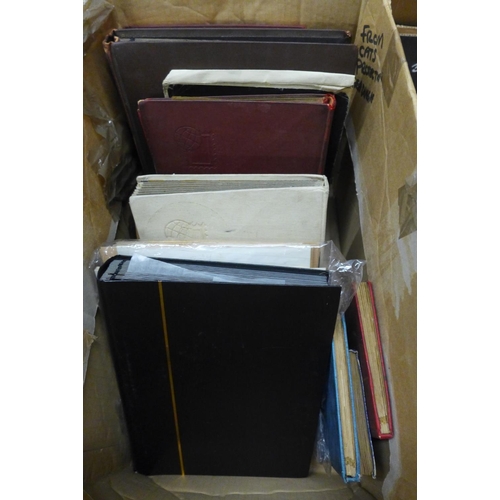 1267 - A box of stamp albums, stamp album supplements, etc. **PLEASE NOTE THIS LOT IS NOT ELIGIBLE FOR POST... 