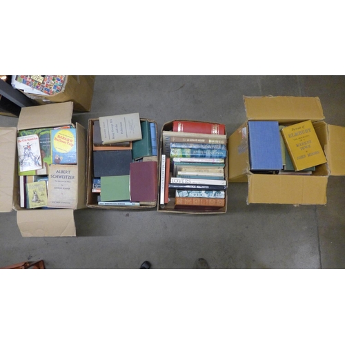 1268 - Four boxes of mid 20th Century books **PLEASE NOTE THIS LOT IS NOT ELIGIBLE FOR POSTING AND PACKING*... 