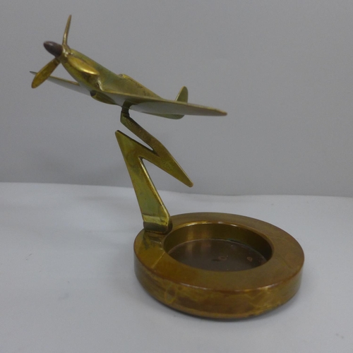 623 - A brass model of a Spitfire