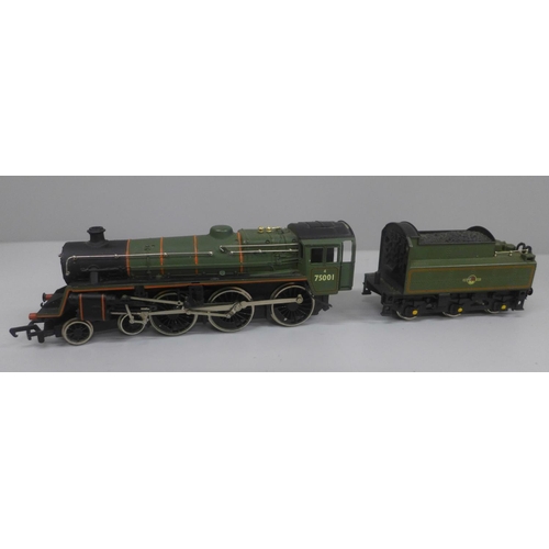 629 - A Mainline 00 gauge model locomotive and tender, green 75001 BR Coronation Class