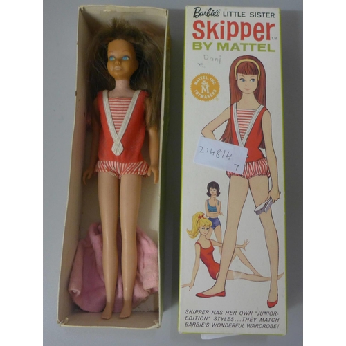 651 - Barbie's little sister Skipper by Mattel, 1963, Japan in original box with Barbie Fashion book