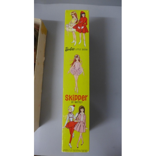 651 - Barbie's little sister Skipper by Mattel, 1963, Japan in original box with Barbie Fashion book