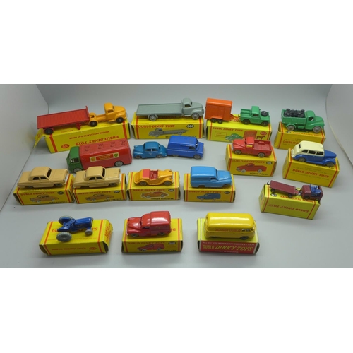 670B - A collection of Dublo Dinky Toys vehicles, 061, 062, 063, 064, 065, 067, 068, 069, 071, 076, 072, 07... 