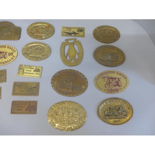 682 - A collection of brass plaques, mostly steam engine related