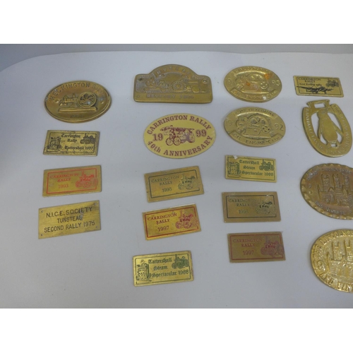 682 - A collection of brass plaques, mostly steam engine related