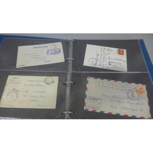 695 - Stamps; censored covers from WWII period from a wide variety of plates (42)