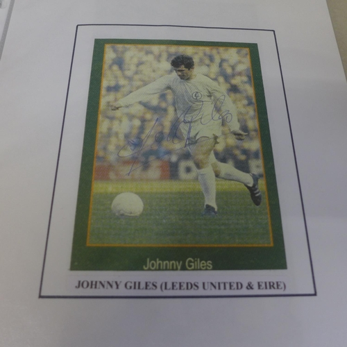 702 - A collection of 1960s - 80s Leeds United and Manchester United autographs including Jack Charlton, B... 