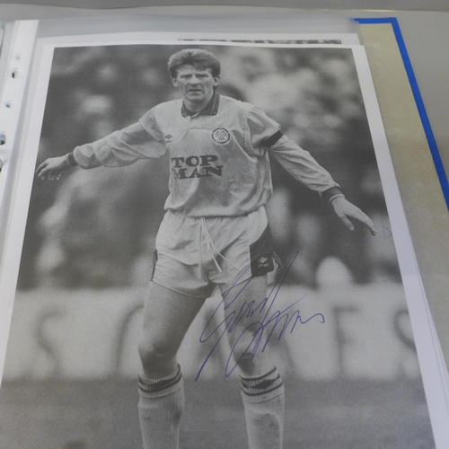 702 - A collection of 1960s - 80s Leeds United and Manchester United autographs including Jack Charlton, B... 