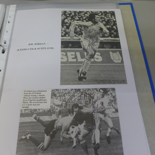 702 - A collection of 1960s - 80s Leeds United and Manchester United autographs including Jack Charlton, B... 