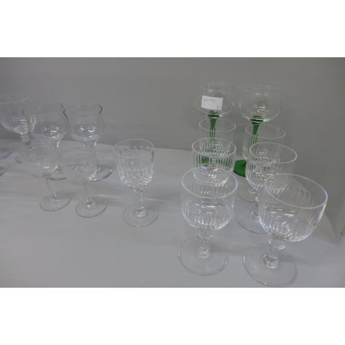 730 - Early 20th Century wine, sherry and liqueur glasses (21)