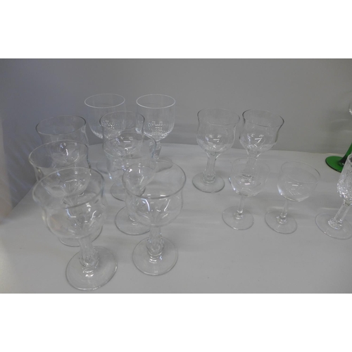 730 - Early 20th Century wine, sherry and liqueur glasses (21)