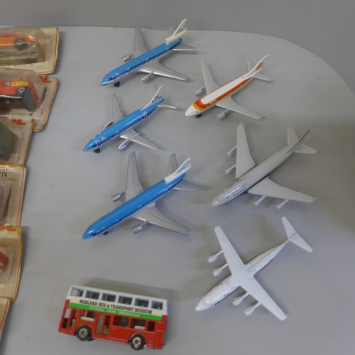 772 - Matchbox Superfast and Hot Wheels die cast model vehicles and Matchbox airliners