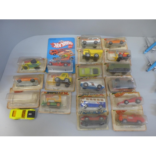 772 - Matchbox Superfast and Hot Wheels die cast model vehicles and Matchbox airliners