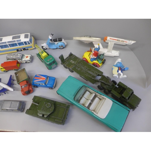 775 - Model vehicles including Dinky Supertoys, Vega Major Luxury Coach, Dinky U.S.S. Enterprise, Dinky ta... 