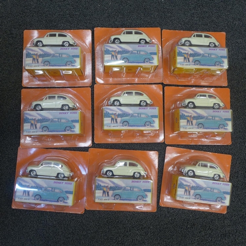 781 - Fifty-five Dinky Toys, Norev Fiat 600D die cast model vehicles, all boxed