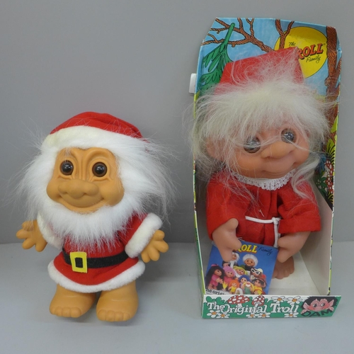 798 - A boxed Dam Christmas Troll girl and one other