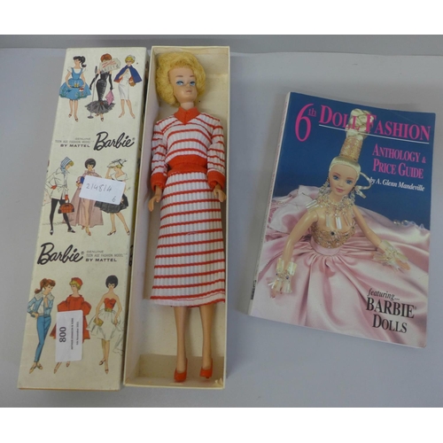 800 - Bubble Cut Barbie 1962, Japan, in the original box with 6th Doll Fashion Anthology Mandeville