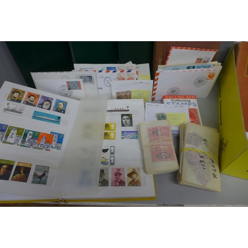 809 - Stamps; a box containing six albums of stamps together with loose stamps and covers