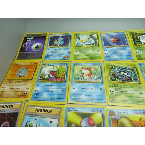 895 - A Collection of 1990's Pokemon cards; 20 Gym Heroes set including Koga's Beedrill holo and Misty's S... 