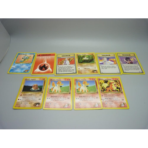 895 - A Collection of 1990's Pokemon cards; 20 Gym Heroes set including Koga's Beedrill holo and Misty's S... 