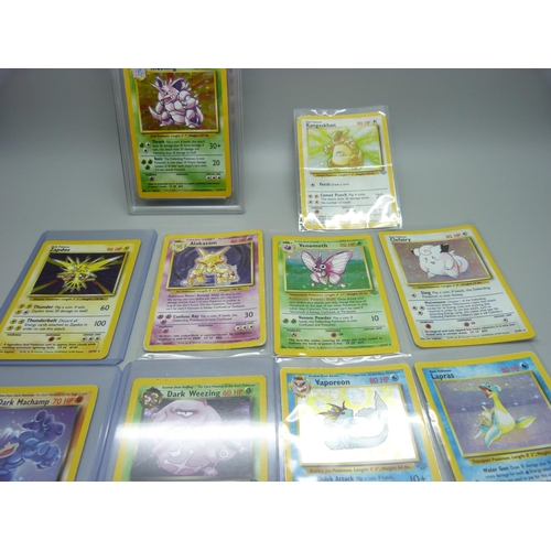 896 - Ten holographic Pokemon cards, one graded 5